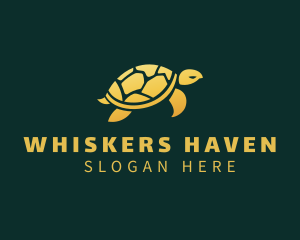 Gold Sea Turtle Animal logo design