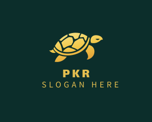 Gold Sea Turtle Animal logo design