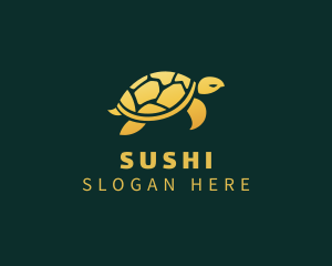 Gold Sea Turtle Animal logo design