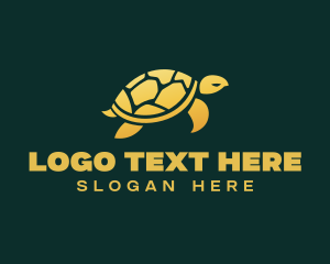 Animal - Gold Sea Turtle Animal logo design