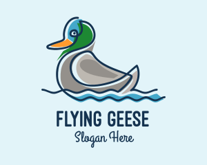 Geese - Minimalist Mother Duck logo design