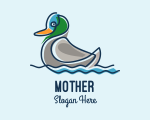 Minimalist Mother Duck  logo design