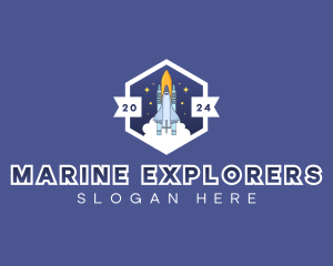 Spaceship Galaxy Explorer logo design