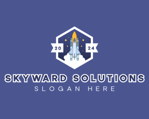 Spaceship Galaxy Explorer logo design