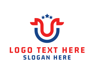 Patriotic - Politics Star Letter U logo design