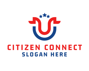 Citizenship - Politics Star Letter U logo design