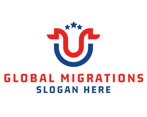 Immigration - Politics Star Letter U logo design