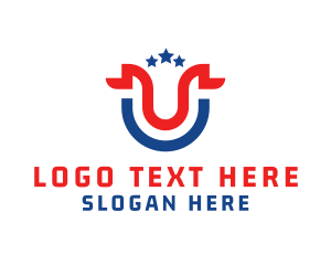 Democrat - Politics Star Letter U logo design