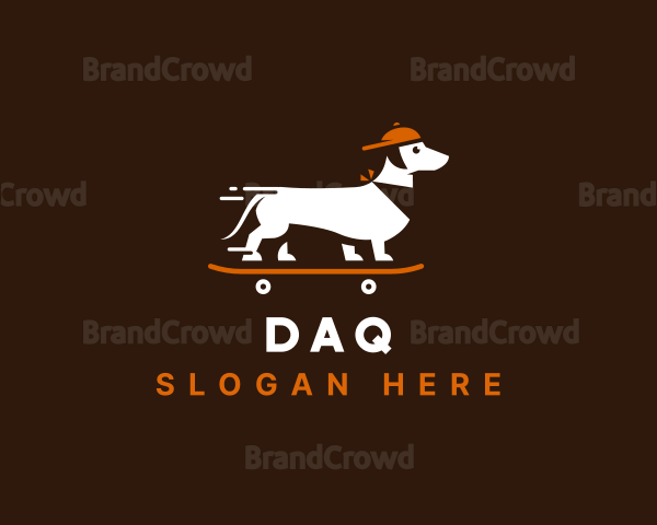 Skateboarding Dachshund Dog Logo