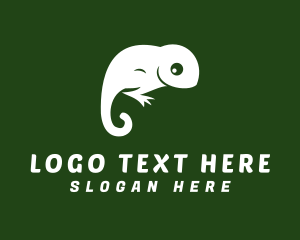 White - Reptile Chameleon Pet logo design