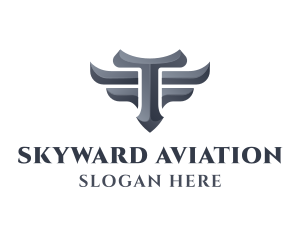 Aeronautical - Pilot Wing Letter T logo design