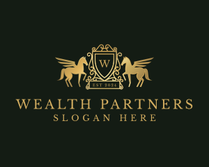 Pegasus Luxury Shield logo design