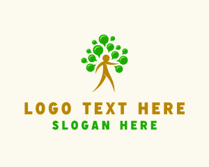 Therapy - Human Wellness Tree Chat logo design