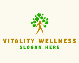 Human Wellness Tree Chat logo design