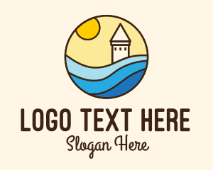 Island - Stained Glass Lighthouse Resort logo design