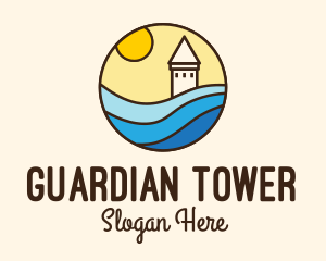 Stained Glass Lighthouse Resort logo design