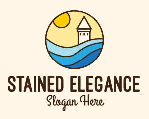 Stained Glass Lighthouse Resort logo design