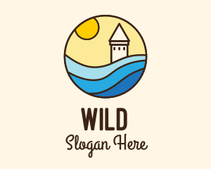 Ocean - Stained Glass Lighthouse Resort logo design