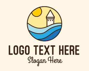 Beach Resort - Stained Glass Lighthouse Resort logo design