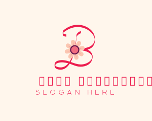 Pink Flower Letter B Logo