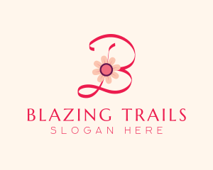 Pink Flower Letter B logo design