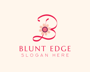 Pink Flower Letter B logo design