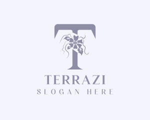 Feminine Floral Letter T logo design