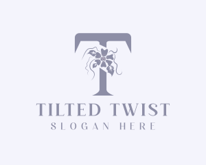 Feminine Floral Letter T logo design