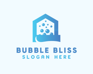Blue Bubbles Housekeeping logo design