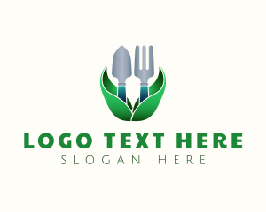 Leaves - Shovel Fork Gardening logo design