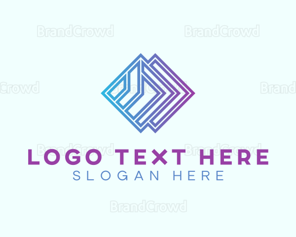 Gradient Geometric Diamond Logo