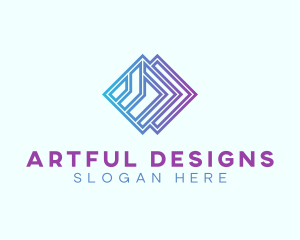 Gradient Geometric Diamond  logo design