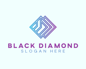 Gradient Geometric Diamond  logo design