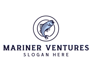 Marine Fish Fishery logo design