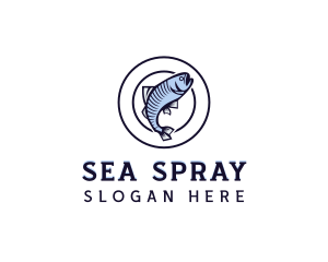 Marine Fish Fishery logo design