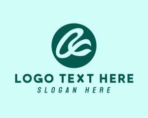 Organic Products - Green Cursive Letter A logo design