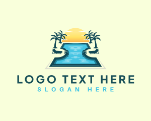 Pool - Swimming Pool Resort logo design