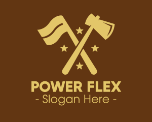 Flag Axe Lumberjack, logo design