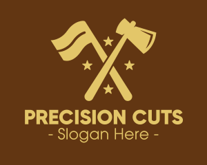 Cutting - Flag Axe Lumberjack, logo design