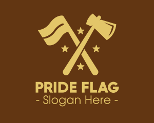 Flag - Flag Axe Lumberjack, logo design