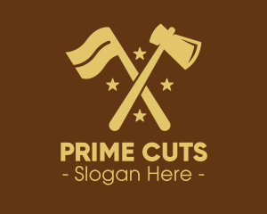 Flag Axe Lumberjack, logo design