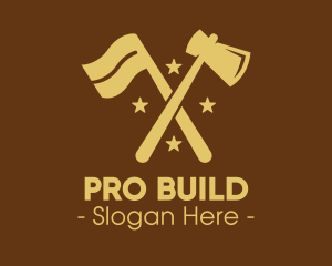 Flag Axe Lumberjack, logo design