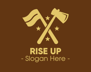 Flag Axe Lumberjack, logo design