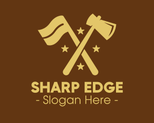 Cutting - Flag Axe Lumberjack, logo design