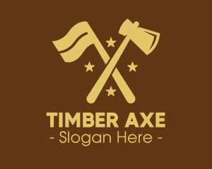 Flag Axe Lumberjack, logo design