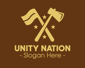 Nation - Flag Axe Lumberjack, logo design
