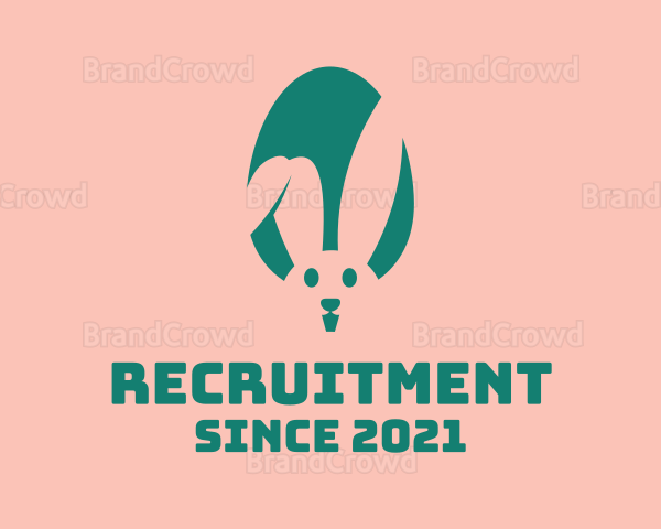 Teal Easter Bunny Egg Logo