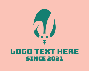 Rabbit - Teal Easter Bunny Egg logo design