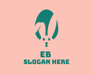 Teal Easter Bunny Egg Logo