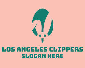 Teal Easter Bunny Egg Logo